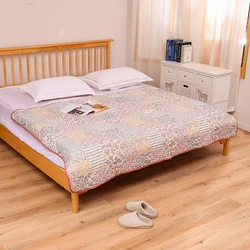 Хлопковое одеяло с принтом, всесезонное универсальное одеяло для студенческого общежития.