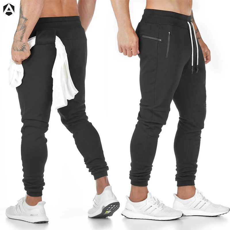 Custom Logo Cotton Sweat Pants Running Gym Sports Track Pants Mens Jogger Pants with Pocket Drawstring