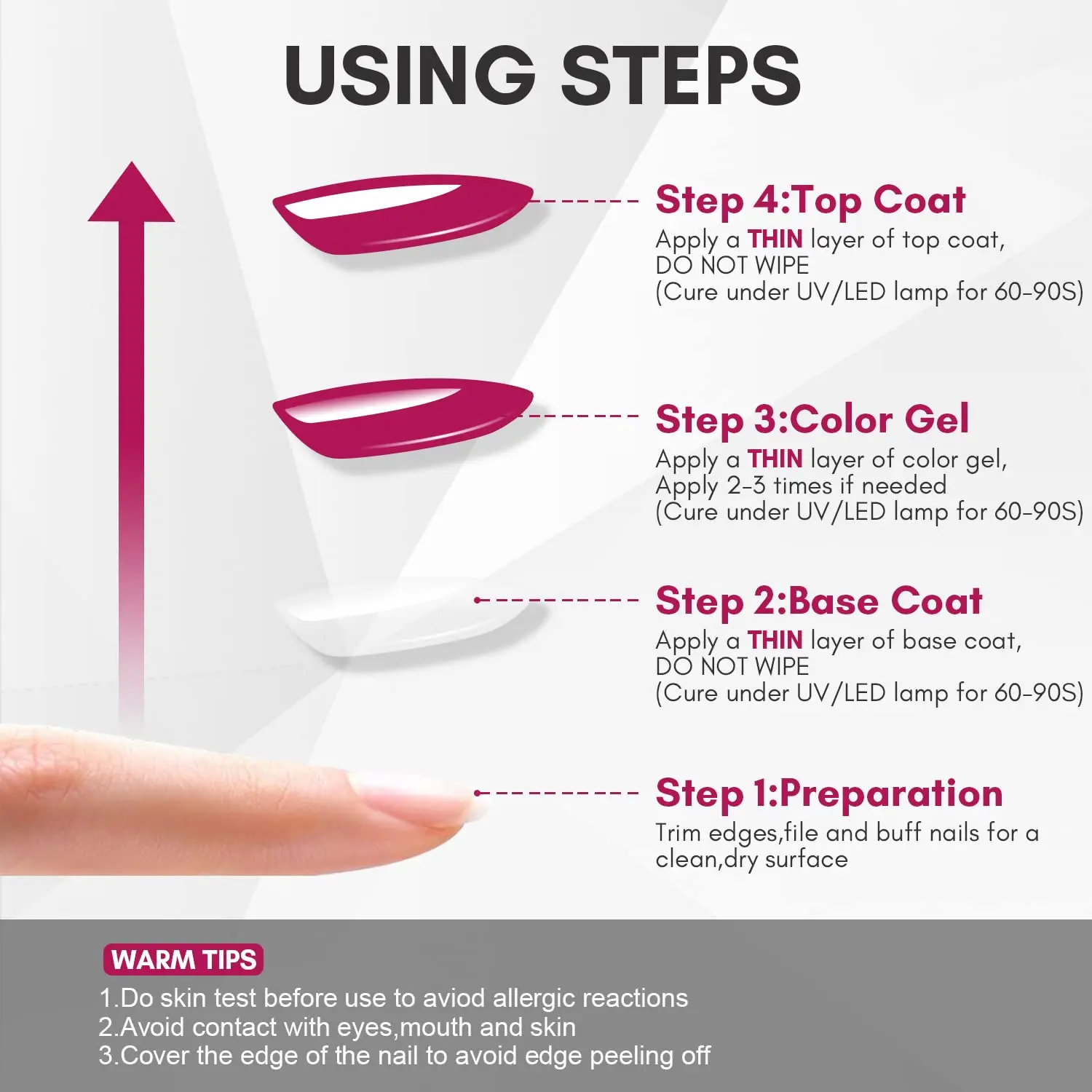 Upcoming color trend transparent cherry jelly milky white sheer pink nude nail gel polish