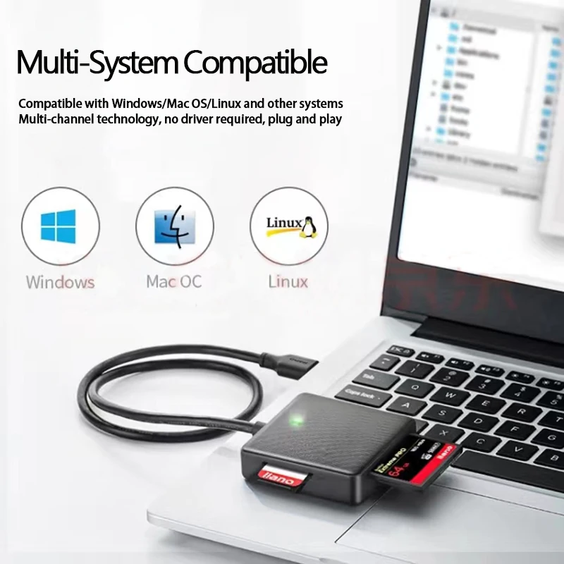 Super speed All in 1 Portable SD TF MS CF Card Reader USBC usb3.0 Memory OTG Card Reader Adapter With Type C for Laptop Computer