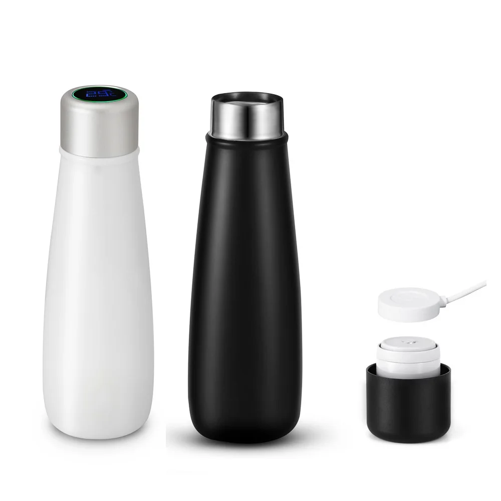 Luxury Black Design Drinking Water Alarm To Remind Temperature Display Stainless Steal Water Bottles