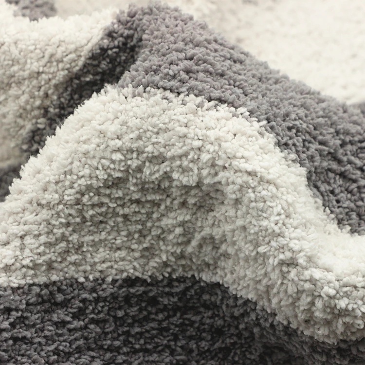 Fancy Feather Yarn Rove Coarse Half Velvet Fabric Knit Weft Stripe Chenille Centipede Yarn Dyed Stripe Half Fleece Velour Fabric