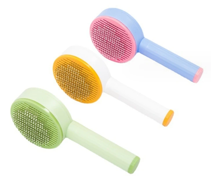 2 In 1 Pet Grooming Brush Comb Cat Hair Remover Abs Stainless Steel Pet Hair Brush