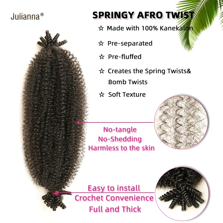 16 24 30 36 Inch Best Selling Afro Spring Twist Hot Quality Cheap Price Crochet Ombre Wholesale Braiding Hair Extensions China