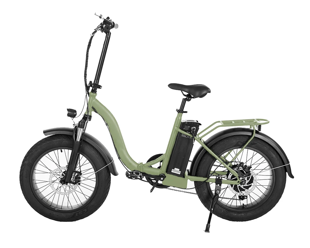 750 W Full Suspension Aluminum Alloy Frame Foldable Electric Bikes E-Bike 20 Inch Electric Belt Drive Folding Bike