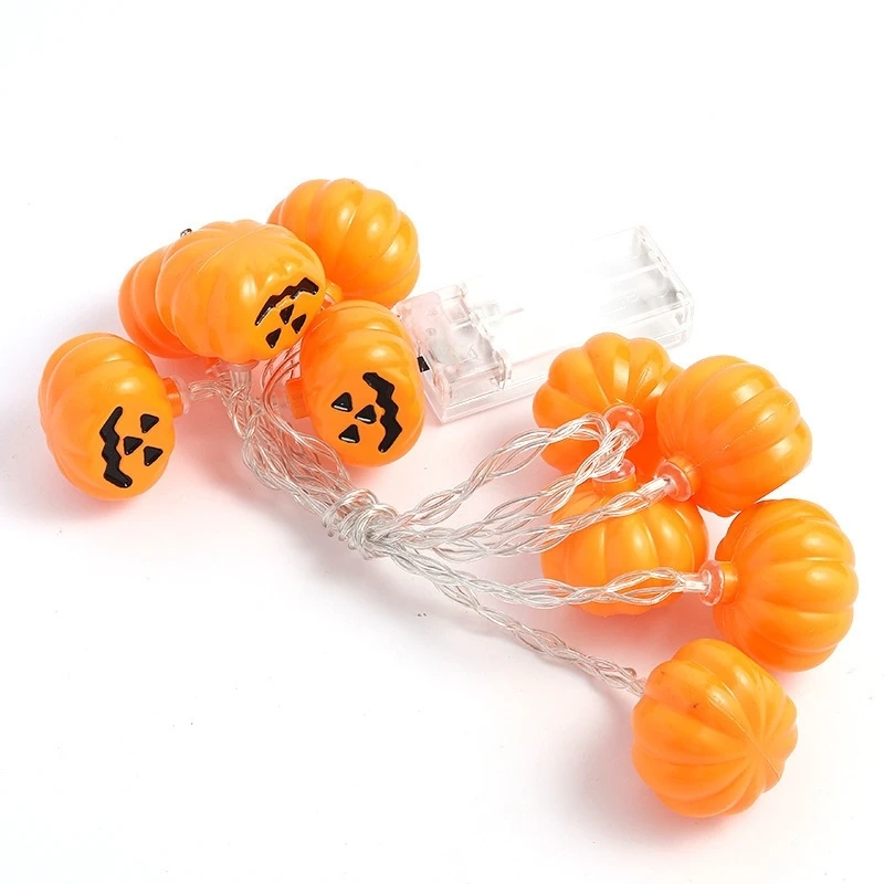 Wholesale LED Halloween Ornaments, Nangua Lantern Battery Powered Halloween Small Jack-o-lantern String