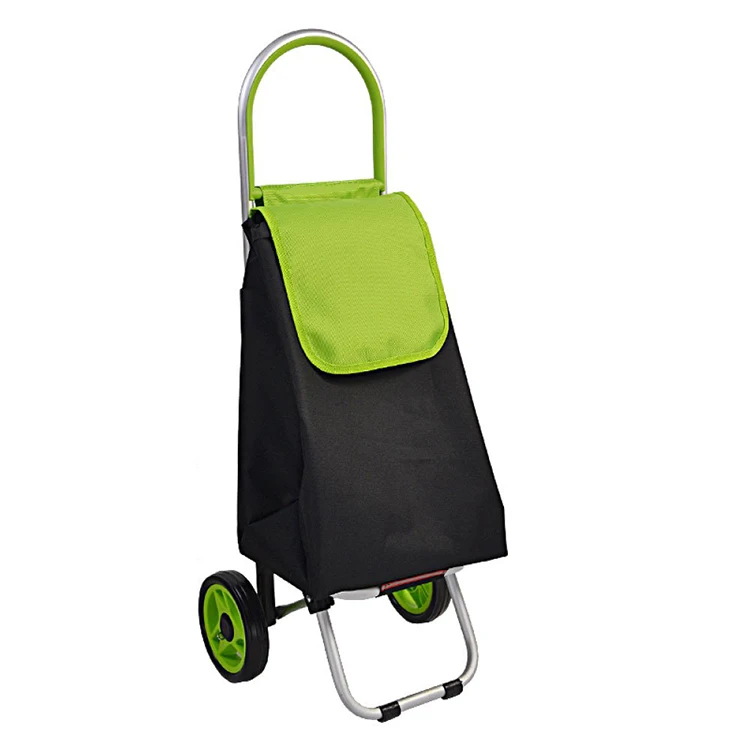 High Quality Waterproof Eco Bag Lightweight Wheeled Shopping Foldable Cart Foldable Push Cart Luggage Bag With Wheels