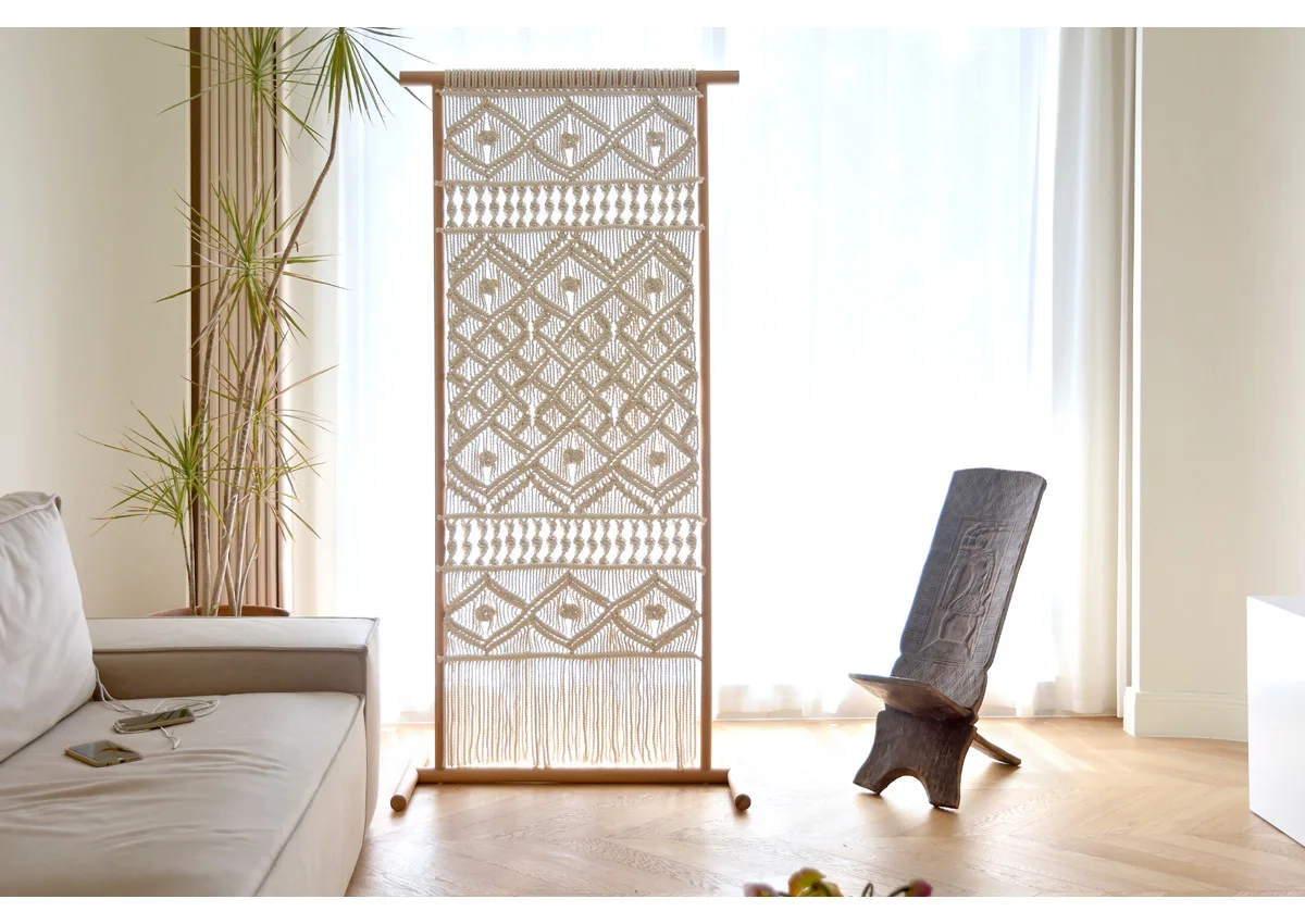 2023 HOT Bohemian Style Handmade Portable Folding Wood Privacy Screen divider Living Room or Hall Screen divider