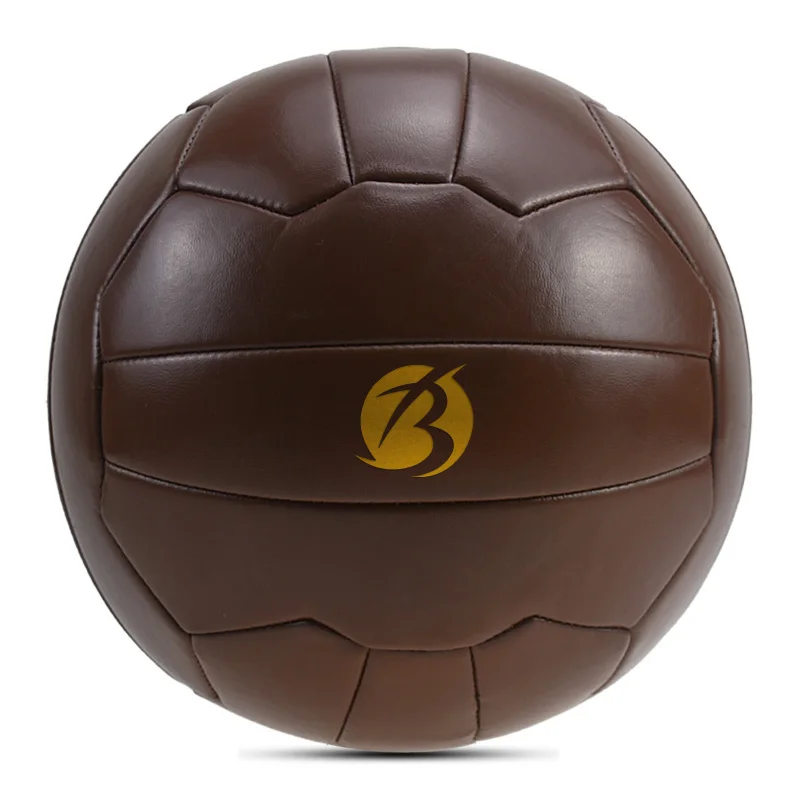 Dark Brown Pu & Pvc Stitching Ball Retro Pvc Size 5 Stitching Football For Training With Cheap Price