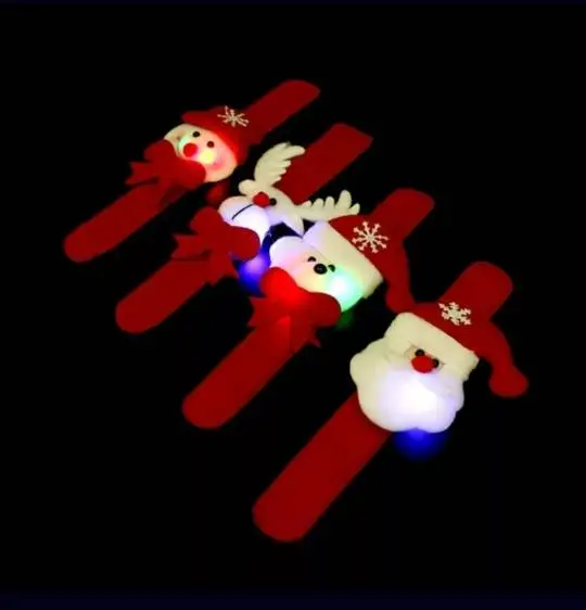 Светодиодный Рождественский браслет с изображением Санта-Клауса снеговика