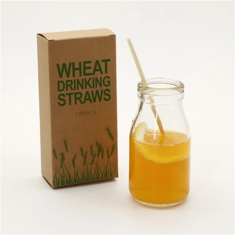 Wholesale Eco Friendly Wheat Straw Set, New Product Ideas 2020 Biodegradable Wheat Drinking Straw
