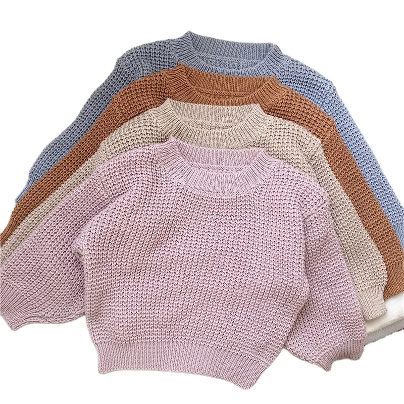 unisex baby autumn winter pullover sweater INS trendy infant boy and girls blank wool knit sweaters