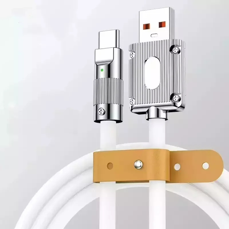 hot sales 120w Super Fast Charging Cable Metal Zinc Alloy Liquid Silicone Micro Usb Type-c Charger Data Cable For Iphone Android