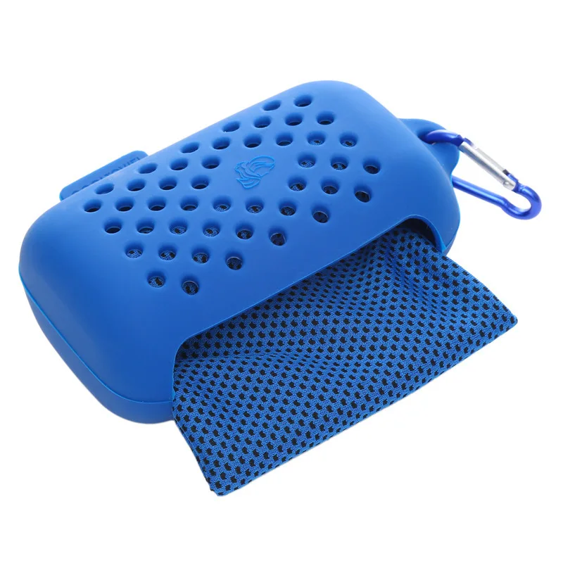 Heenlong Wholesale Custom Logo Design Refreshing  Rectangle Microfiber Cooling Sports Towels for Travel Outdoor Sports Yoga