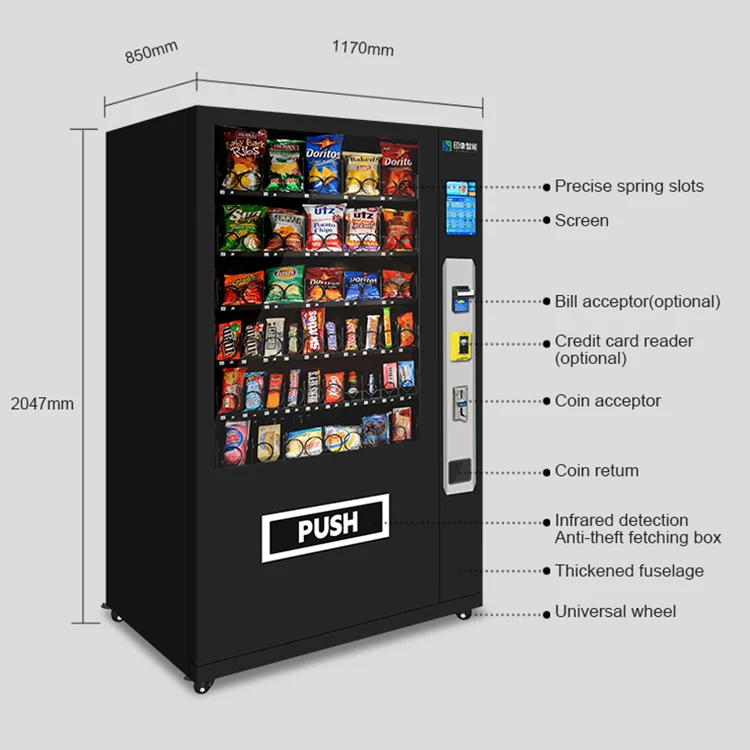 Hot Sales Top Vendor Machine Snack And Beverage Automatic Combination Vending Machines