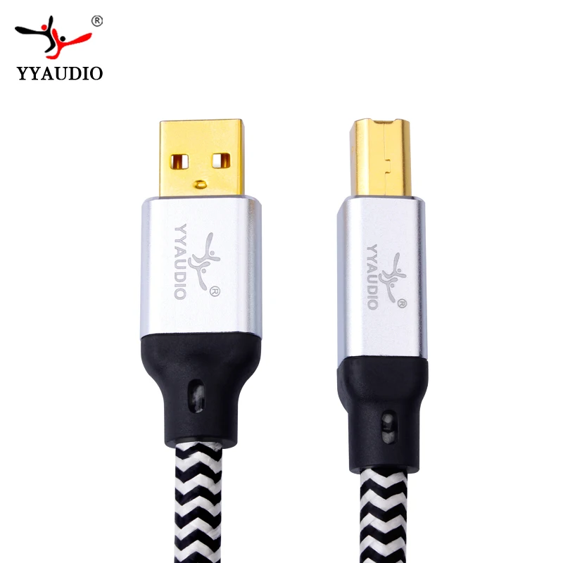 Hi-End OCC silver plated USB audio cable data DAC hifi cable A-B usb cable