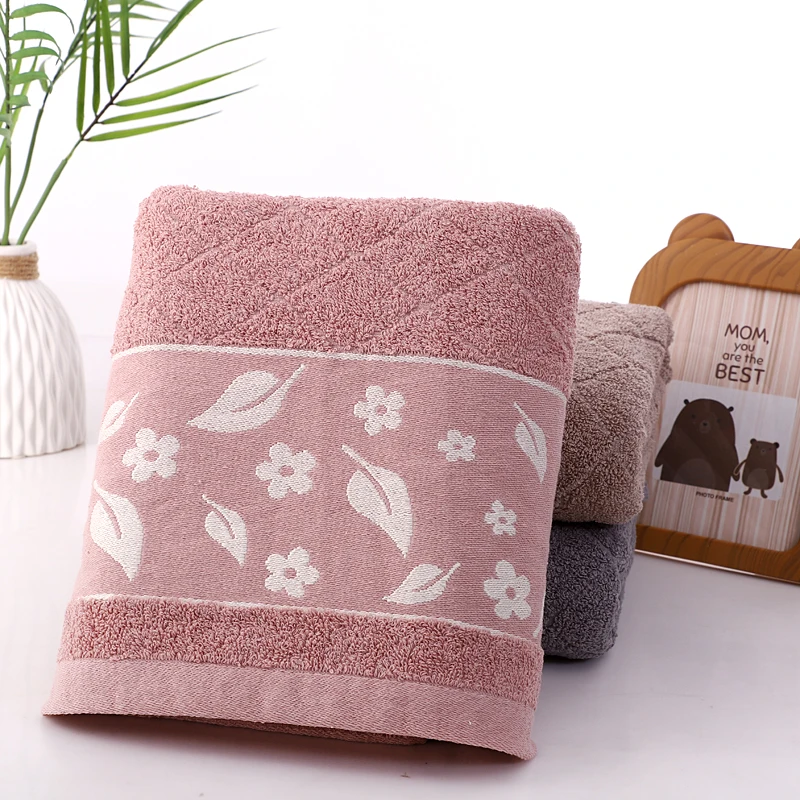 Professional Manufacturer Absorption polyester Cotton broken leaves Home Luxury Bath Towel