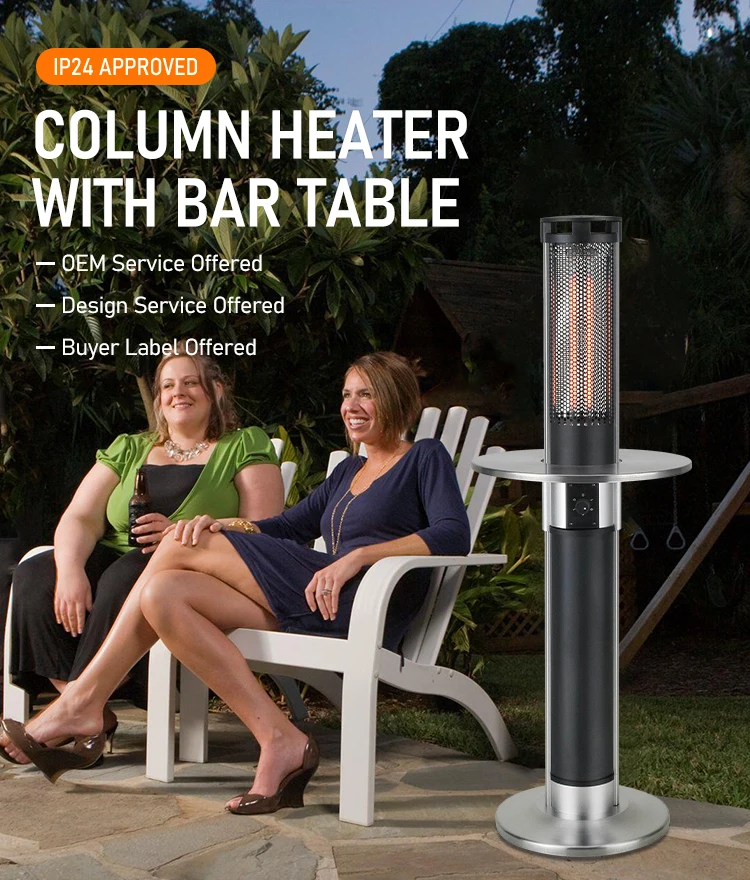 Custom Carbon Fibre Heaters Outdoor Garden Bar Table Electric Heater