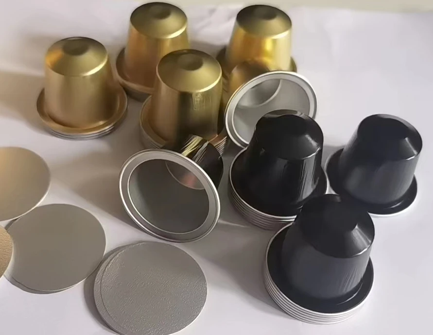 Round Cup Coffee Aluminum Disposable Empty Aluminium Nespresso Capsules