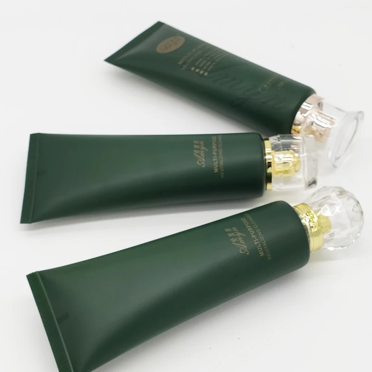 Plastic cosmetic tube with 45mm diameter for 120ml with flip-top cap