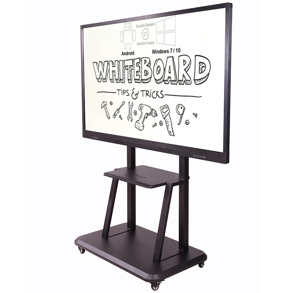 Digital Whiteboard 10 Points Multi Touch 55 65 75 Inch All In One Smart White Interactive Board for Classroom