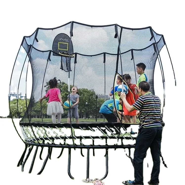New Design Garden Outdoor Big Free Jump Trampoline for Children 10FT Trampoline park with  Safety Enclosure Net