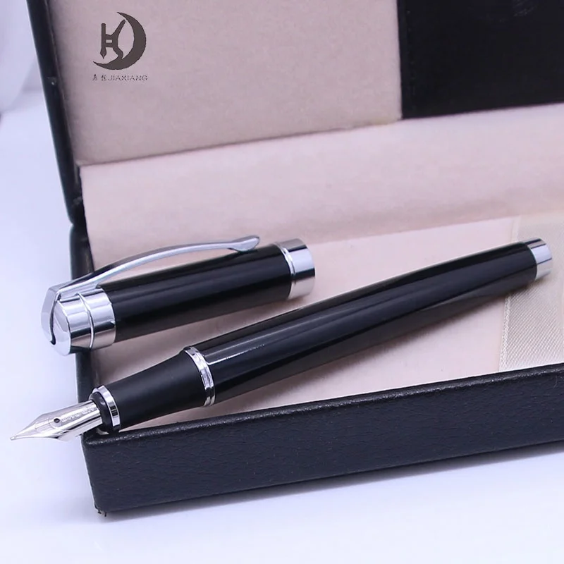 Executive Premium custom pen design print name writing pen Black Blue Silver Clip business Fountain pen