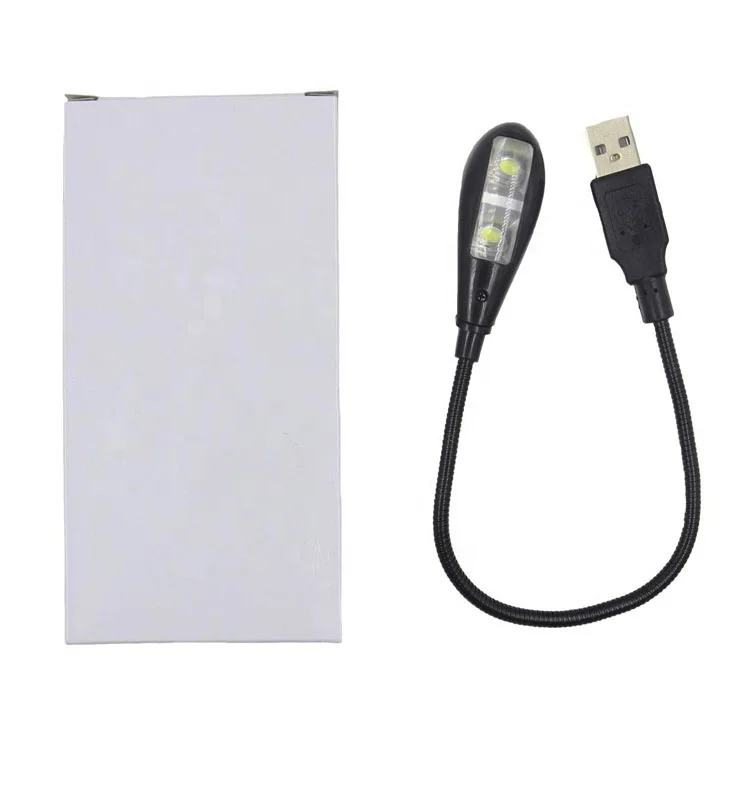 Mini 4LED Book lamp portable USBReading Night lamp White/warm Color Table desk light for laptor Bank Notebook PC Computer