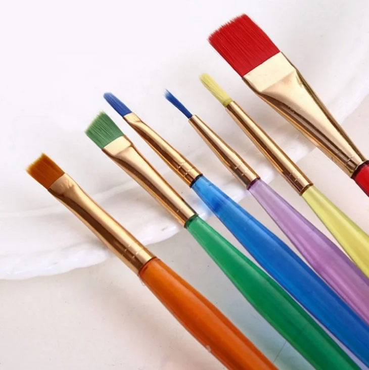 Free sample colorful nylon hair artist paint brush set