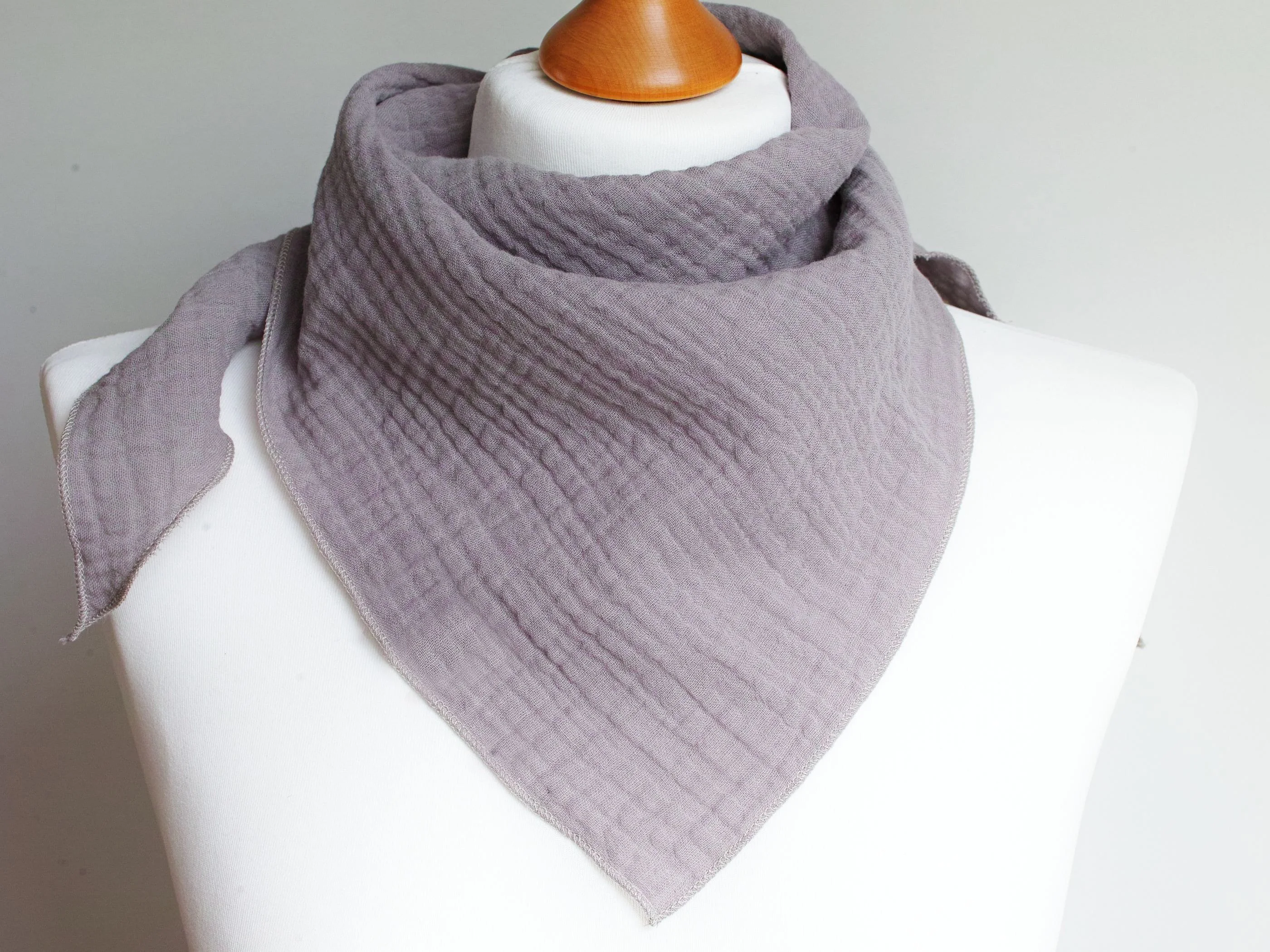 wholesale custom your design well made print plain premium soft winter double layer gauze muslin cotton  bandana kids scarf