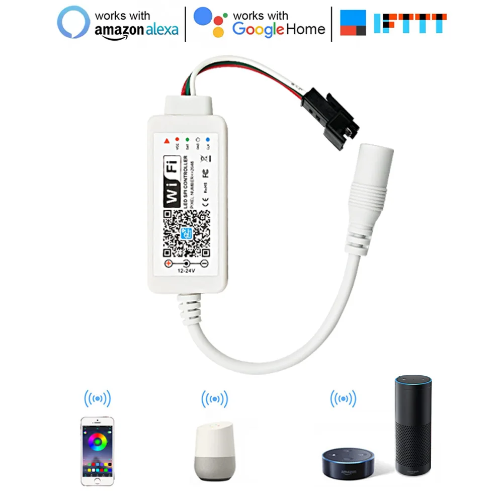 DC5V-24V Magic Home SPI LED Controller Addressable 1024 Pixel WiFi Controller For WS2811 SK6812 WS2812B LED Strip Light