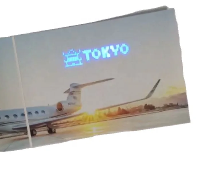 High-end Digital LED Brochure Tweet-in-Print Scrolling LED Greeting Card and LED Light Module Animated Custom Lighting and Print