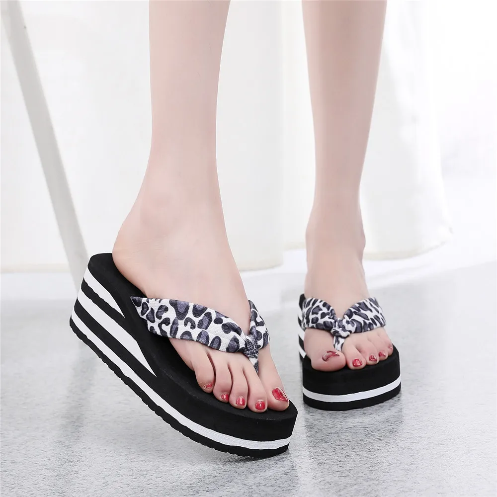 Pearl EVA thick soled wedge heels outside wear soft soled anti-slip unisex slippers and sandals for women