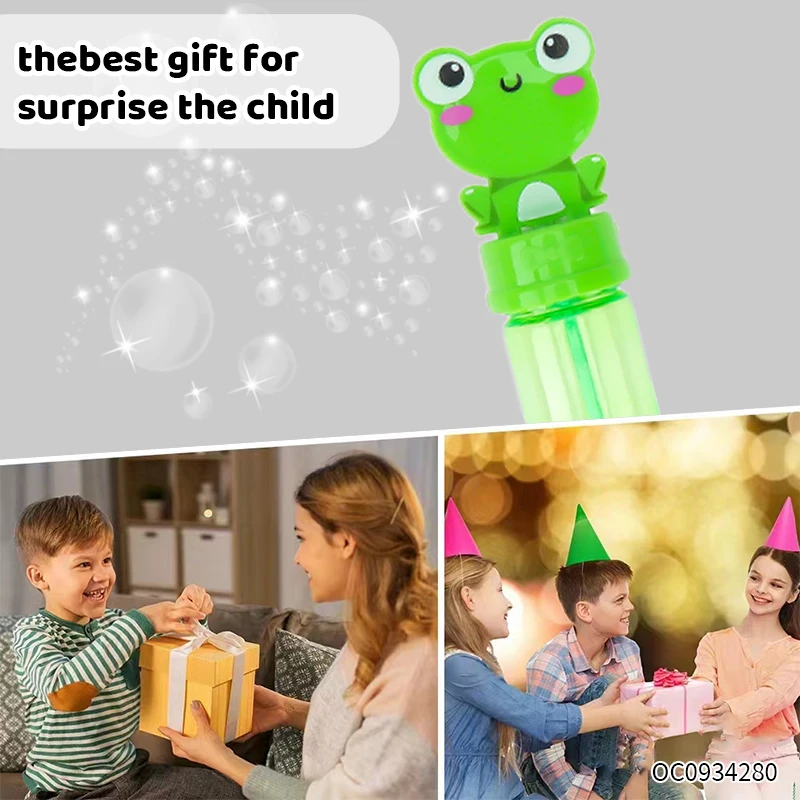 Frog animal blowing bubble bottle soap bubble toy wand for boys girls kids