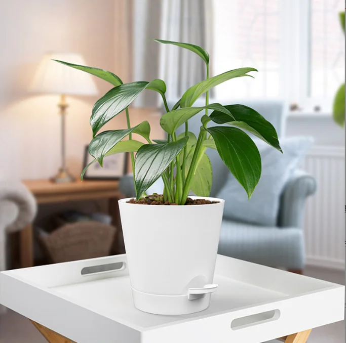 5pcs  Self-Watering Planters with Drainage Hole for Indoor PlantsPlastic Flower Pots for Succulents and African Violets