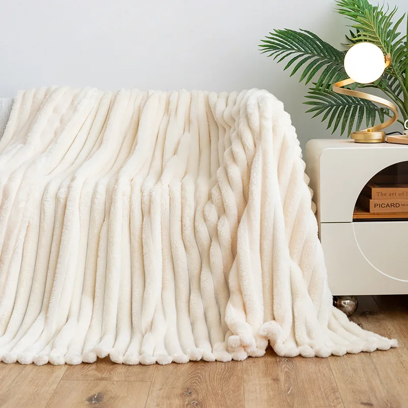 Super Soft Thickened Blankets For Winter King Size Plush Fleece Throw Flannel  Wool Blanket For Bed