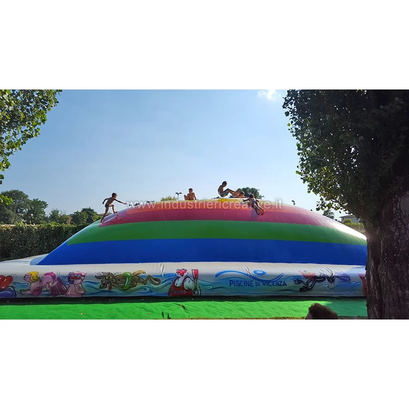 Large rainbow color inflatable airbag inflatable game montagne for kids outdoor play