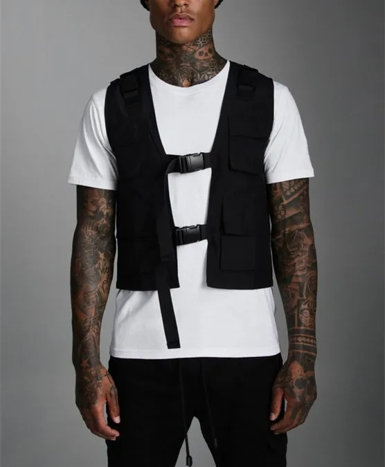 Fashion waistcoat vest for mens custom straps nylon work training breathable utility vest mesh homme