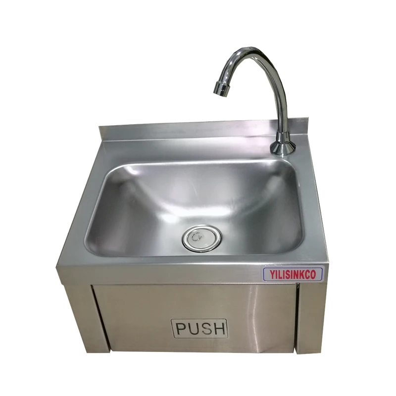 
boxing factory commercial hospital stainless steel knee operated sink 