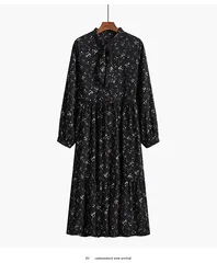 2022 new foreign trade hot selling women fashion spring loose casual all-match dress women midi skirt dress floral dress