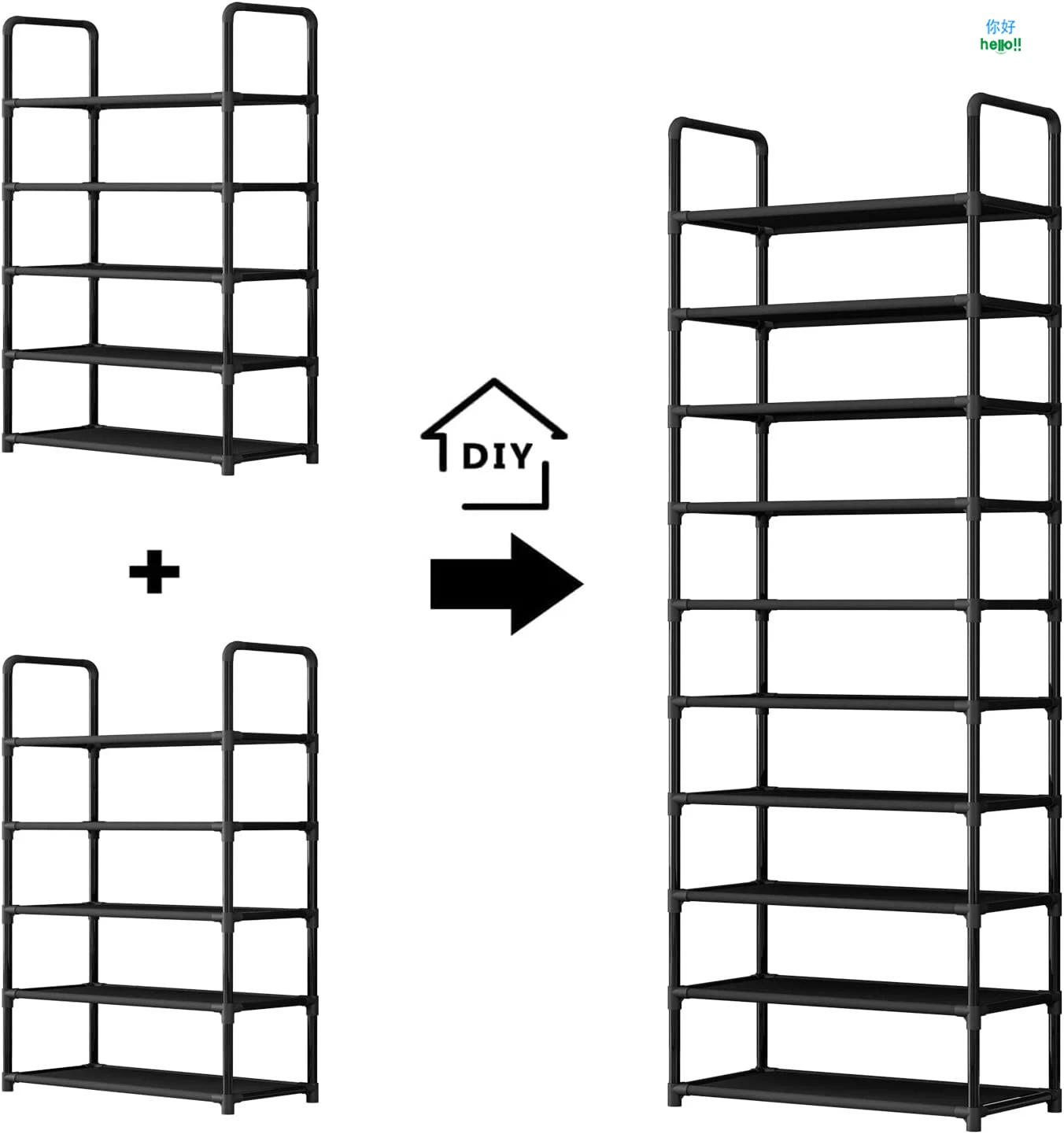 Hot Selling Home Shoe Shelf Iron Entryway Shoe Rack 4 Tier Shoe Storage Rack
