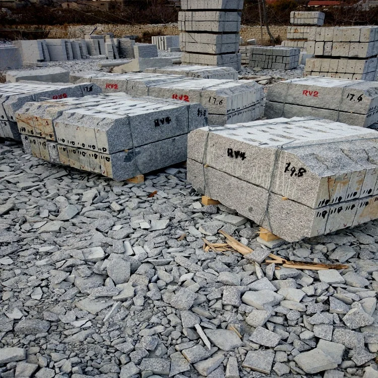 China Factory Manufacture High Grade G603 Garden Kerbstone Grey Granite Stone Types Flooring  RV2 RV4 Outdoor KerbStone