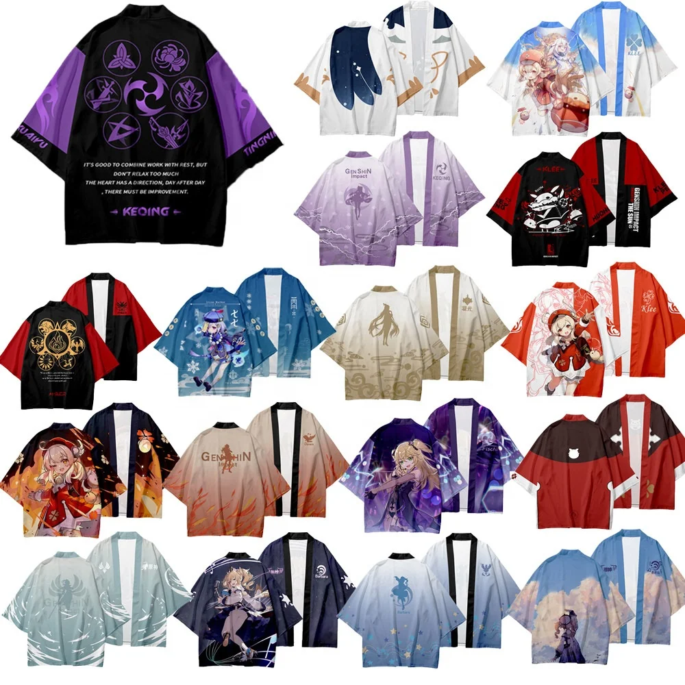 43 Styles Halloween Genshin Impact Cloak HuTao Klee Furina Neuvillete Cosplay Color Printing Women Men Anime Cartoon Clothes