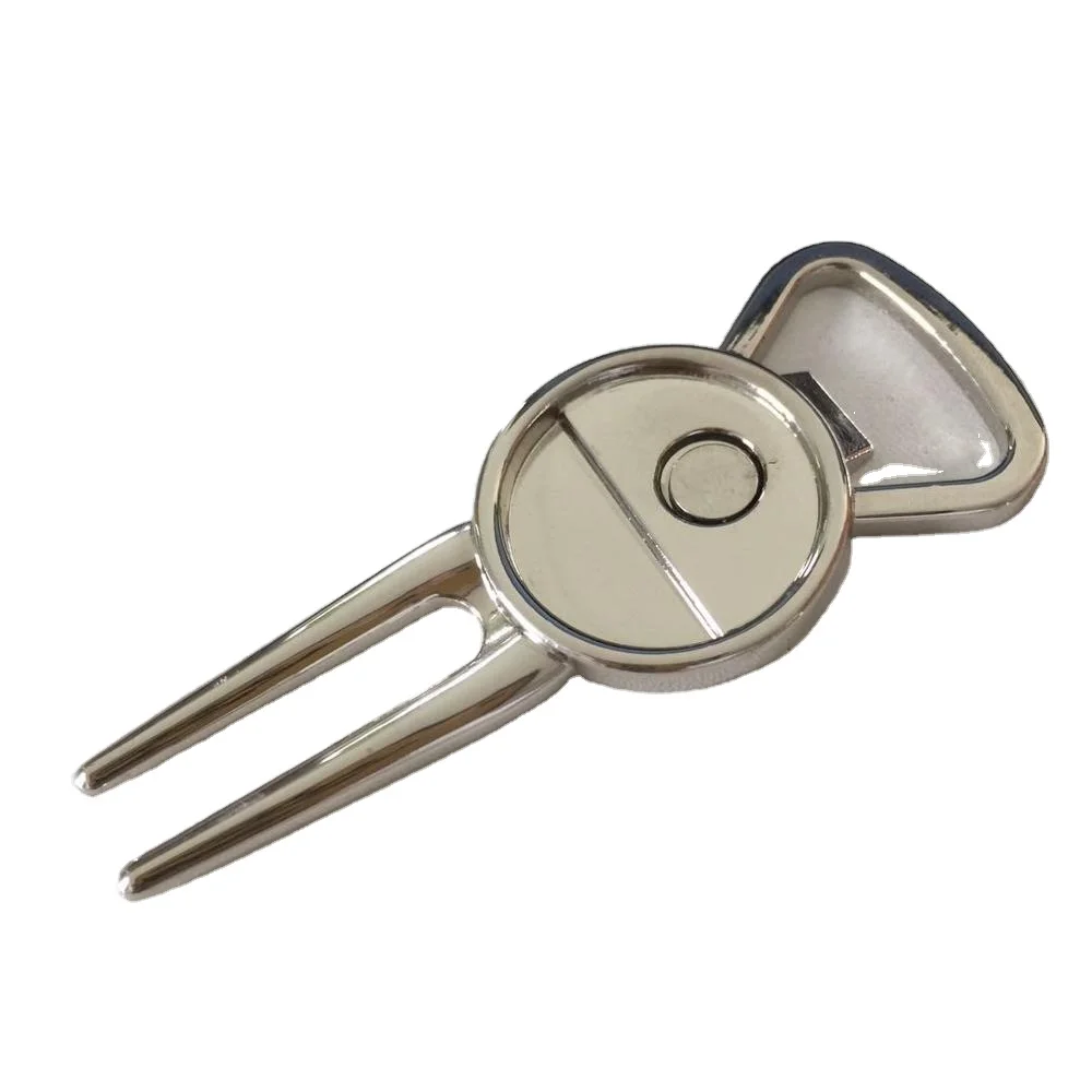 fine quality zinc Alloy golf divot beer bottle opener beer opener low MOQ for custom logo prints and epoxy domes