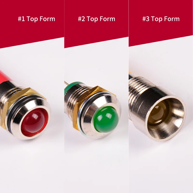 Factory wholesale high quality 12V LED light 2-pin 120v green indicator 12mm indicator 120v