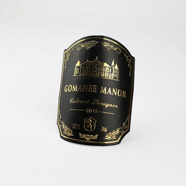 Customizable Gold Luxury Sticker Labels Waterproof Metal Crafts for Wine Bottles for Private Labels private label wine