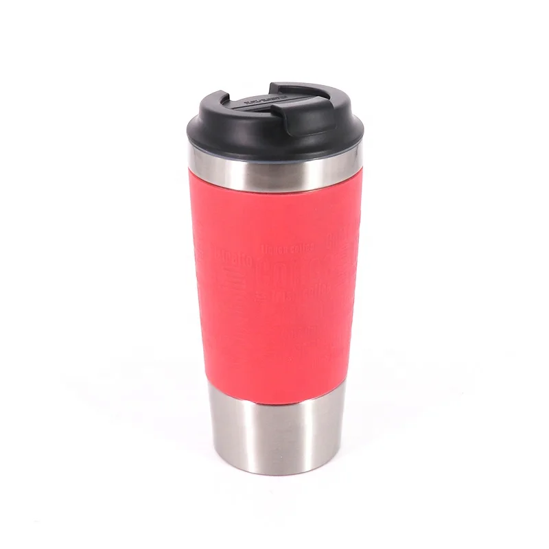 Outdoor Camping Travel Car 450 ml Stainless Steel Thermal Coffee Red Mug Vacuum Flask Mug