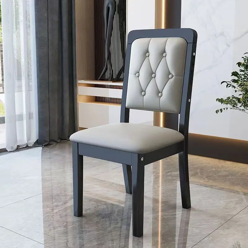 Solid wood chairs home dining table chairs light luxury back modern simple restaurant kitchen chairs