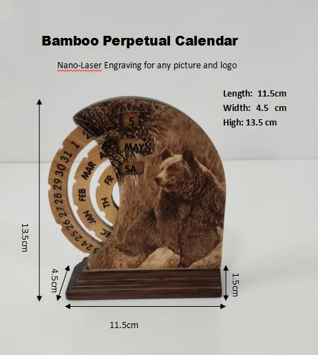 Eco-friendly desk decor wooden blocks perpetual calendar wooden perpetual calendar perpetual wooden calendar