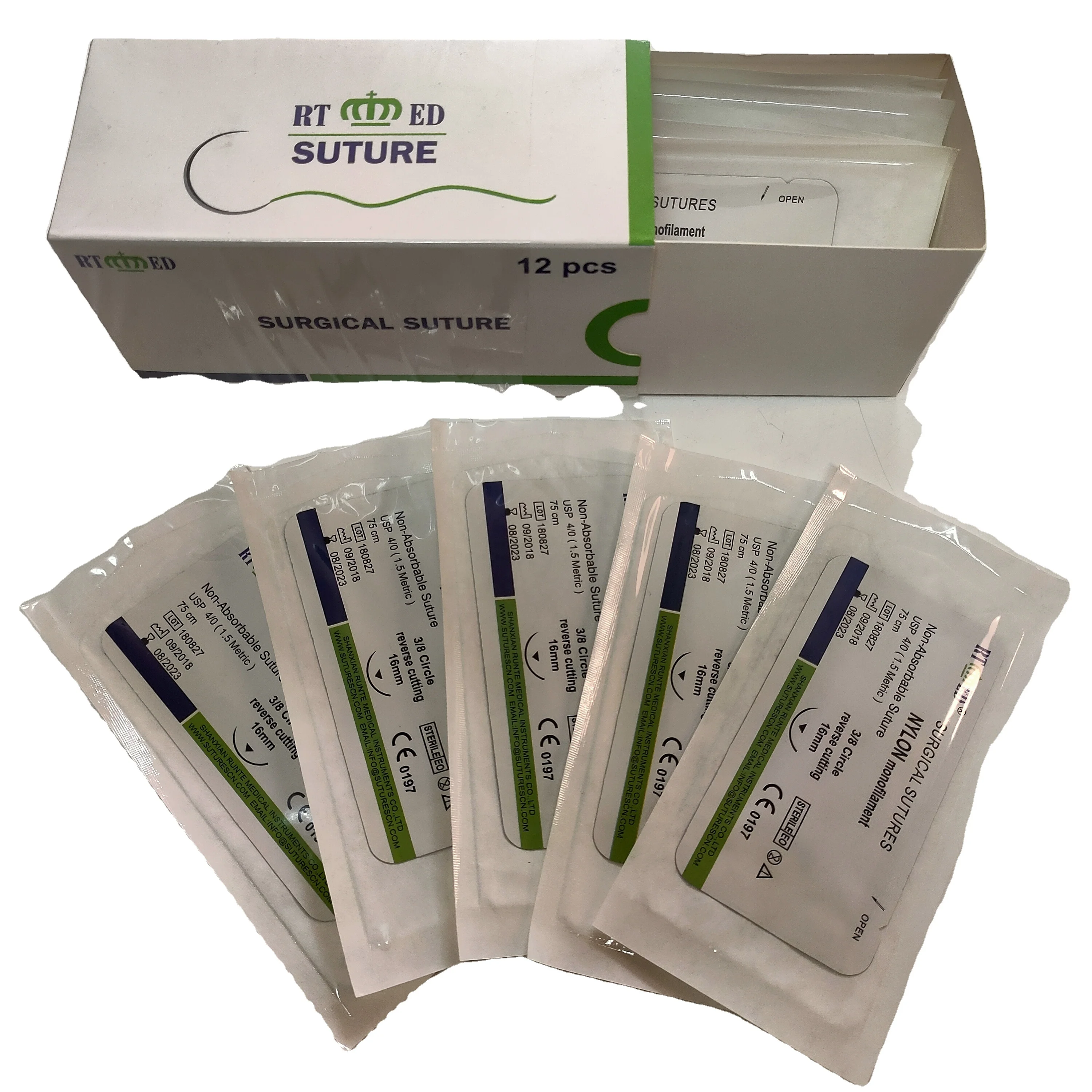 Черный нейлон usp 9/0, монофиламент, хорошее качество, заводская цена с CE и ISO